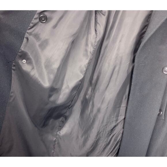 Vintage Y2K Preston & York Sz 16 Black Wool Cashmere Double Breasted Long Coat - Picture 6 of 7